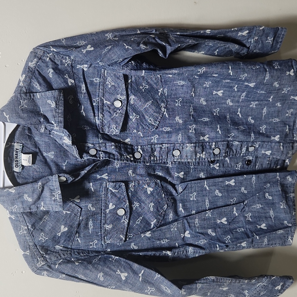 Old Navy Boy's Denim button down sz sm